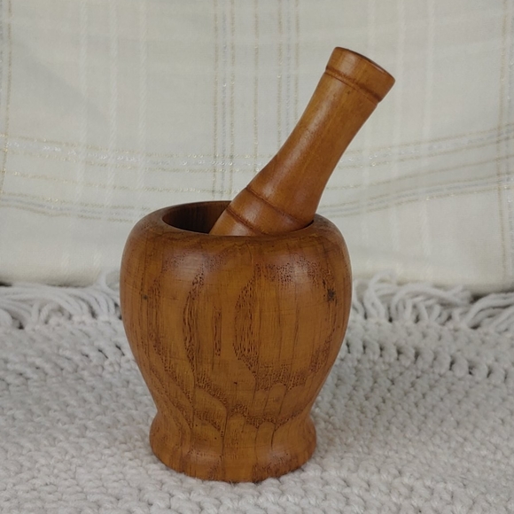 Unknown Other - Wooden Mortar and Pestle For Rituals Witchcraft